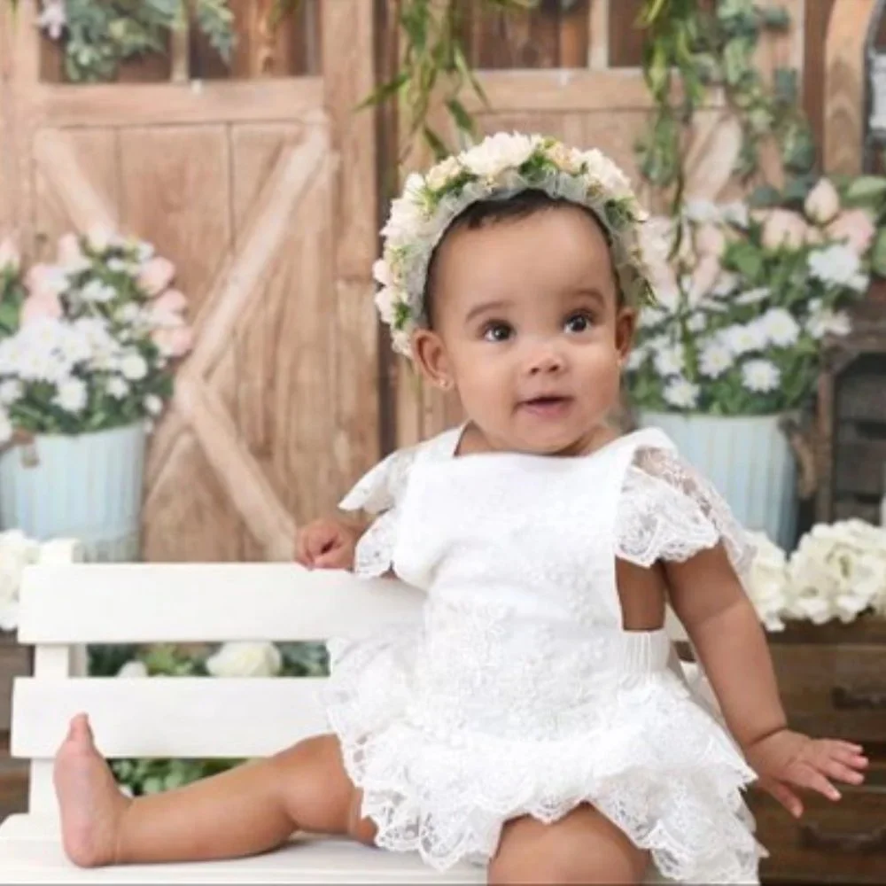 Strawberry Smash Cake First Birthday Outfit Dress Clothes Bodysuit lace romper_3